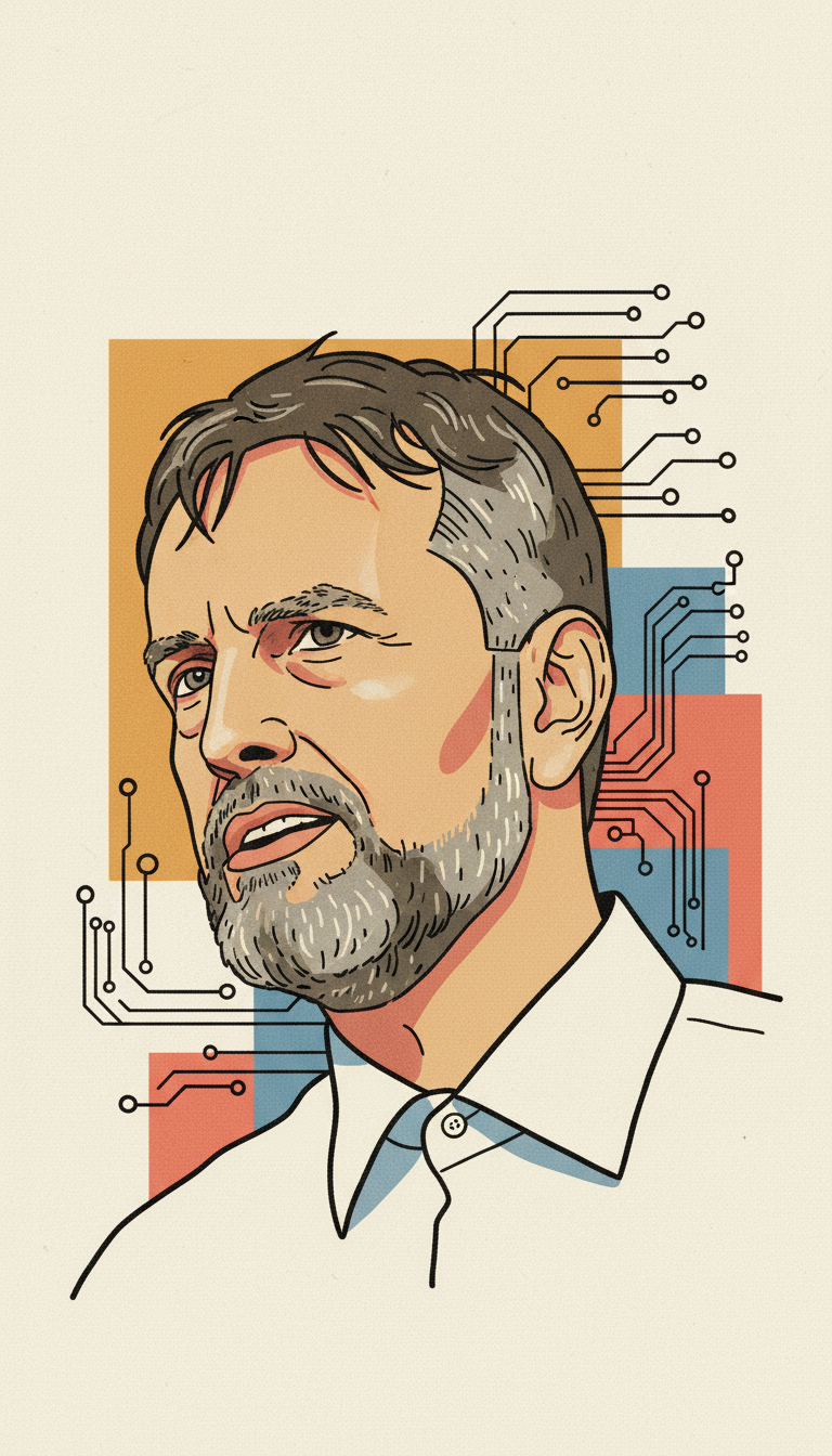 Gezeichnetes Portr&auml;t von J&uuml;rgen Schmidhuber