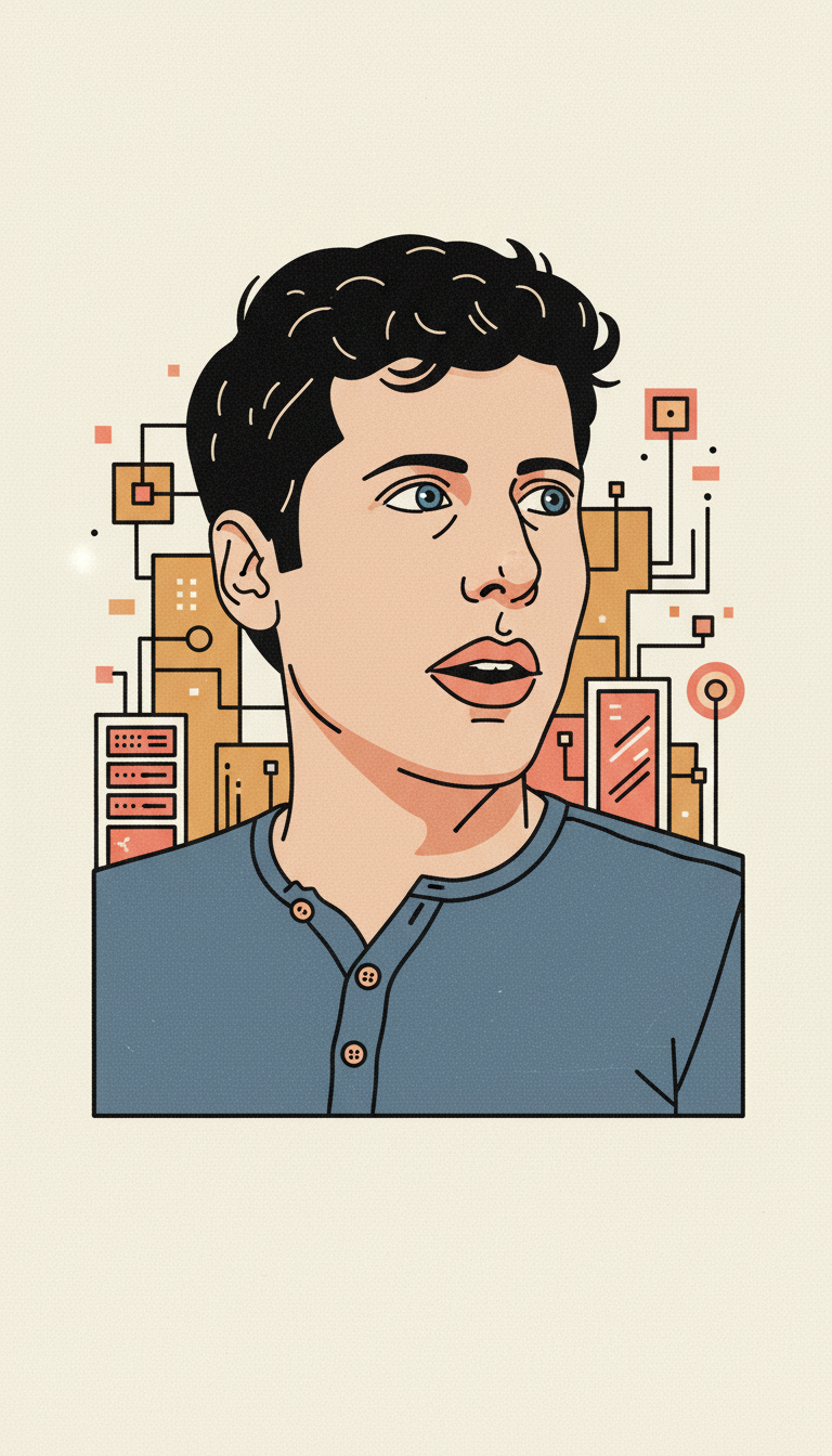Gezeichnetes Portr&auml;t von Sam Altman
