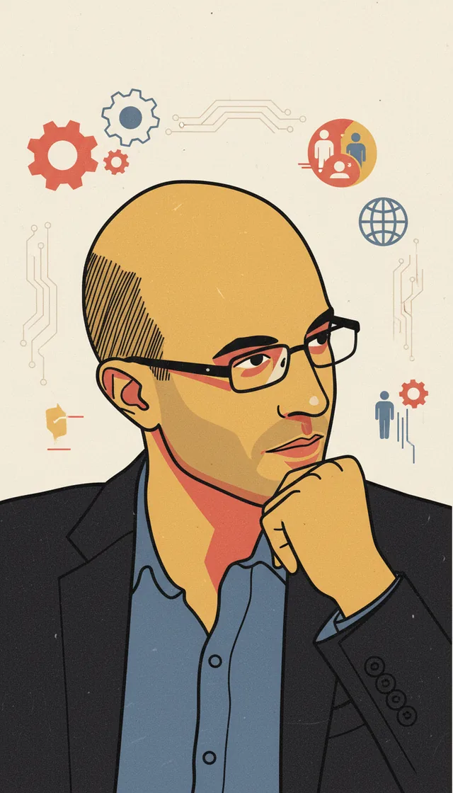 Gezeichnetes Porträt von Yuval Harari
